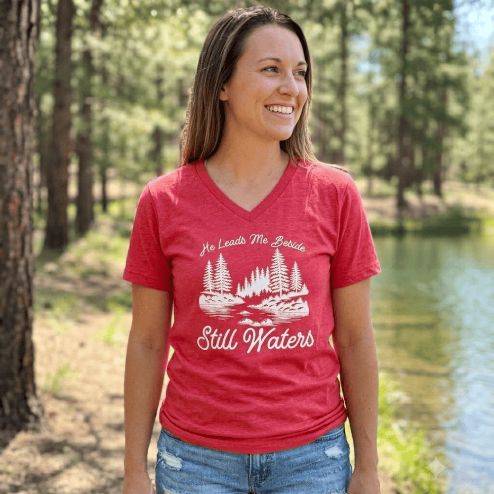 ellyandgrace 6405 Still Waters Short Sleeve V-neck