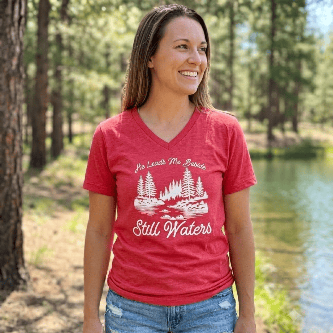 ellyandgrace 6405 Still Waters Short Sleeve V-neck