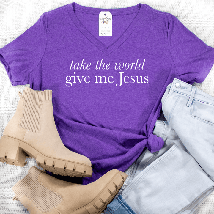 ellyandgrace 6405 Take The World 2026 Short Sleeve V-neck