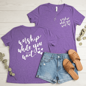 Worship While You Wait Short Sleeve V-neck