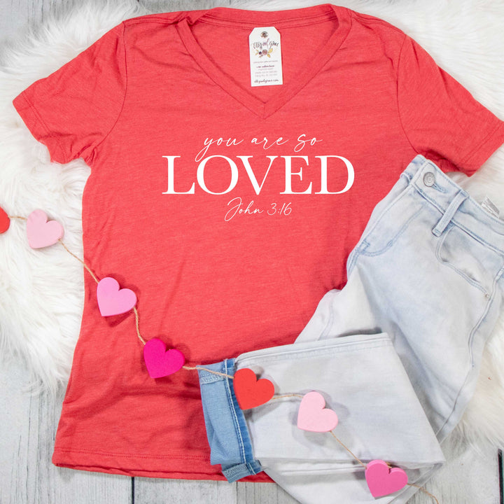 ellyandgrace 6405 You are So Loved Relaxed Ladies Vneck