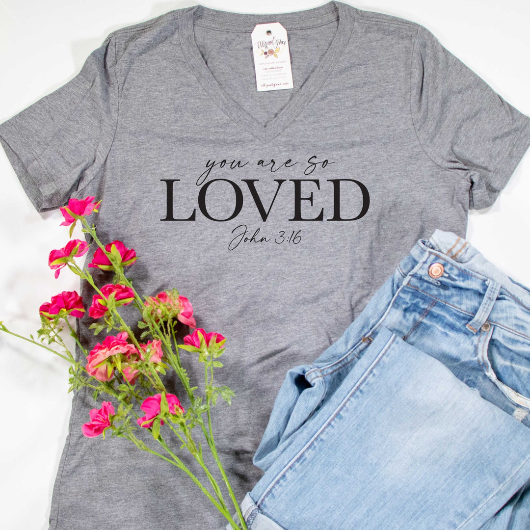 ellyandgrace 6405 You are So Loved Relaxed Ladies Vneck