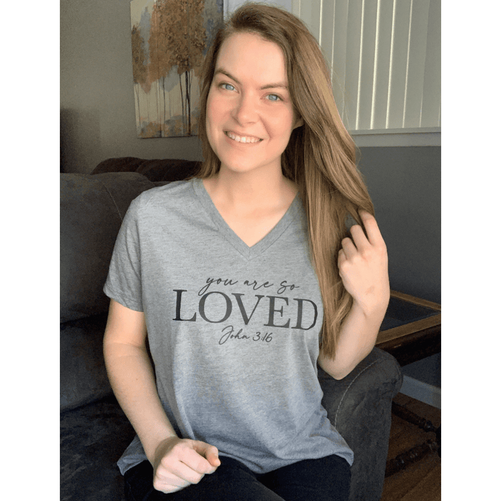 ellyandgrace 6405 You are So Loved Relaxed Ladies Vneck