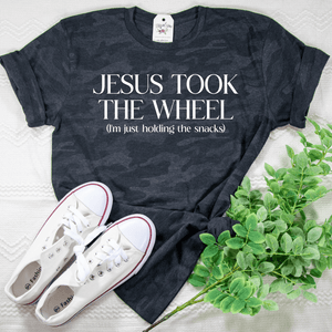 Jesus Took The Wheel Camo Unisex Tee