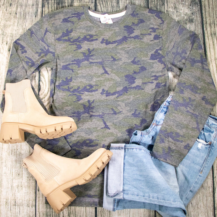 ellyandgrace 6918LS Create Your Own Camo Crew Longsleeve