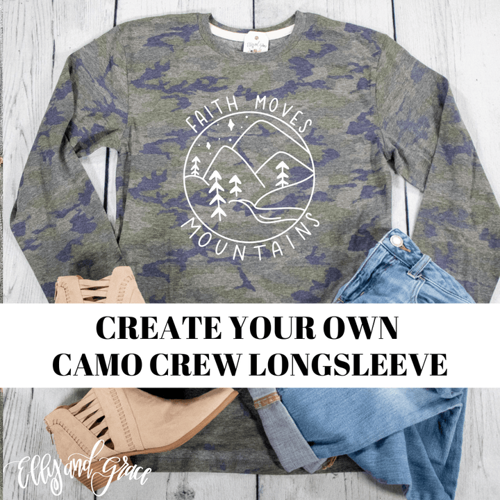ellyandgrace 6918LS Create Your Own Camo Crew Longsleeve