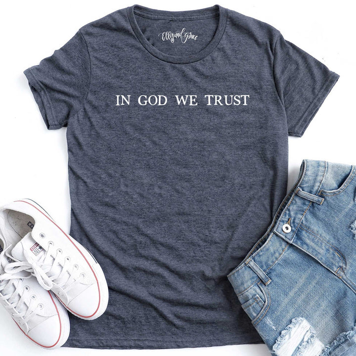 ellyandgrace 880 In God We Trust Ladies Short Sleeve Shirt