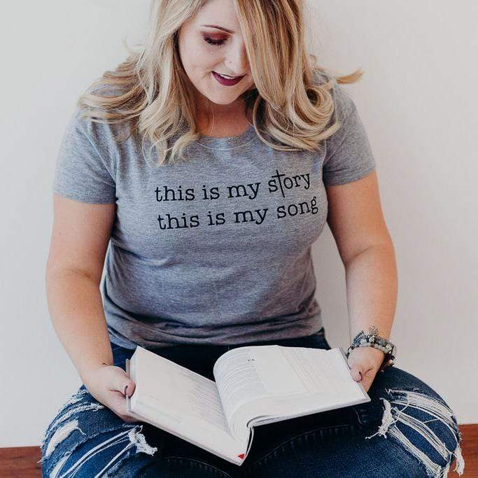 ellyandgrace 880 This is my Story, This is my Song Ladies Short Sleeve Shirt