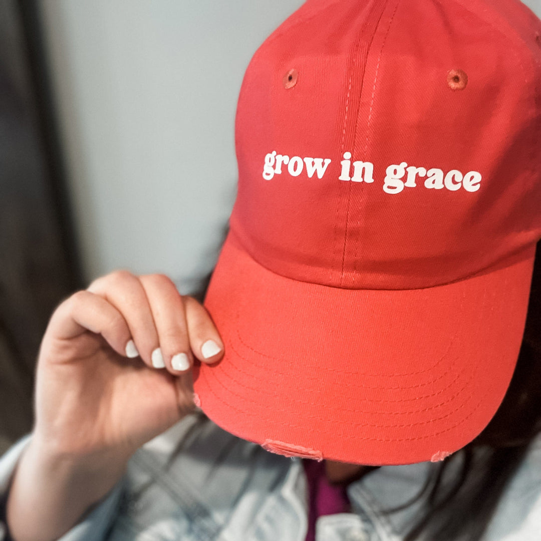 ellyandgrace AP1920 Grow in Grace Distressed Hat