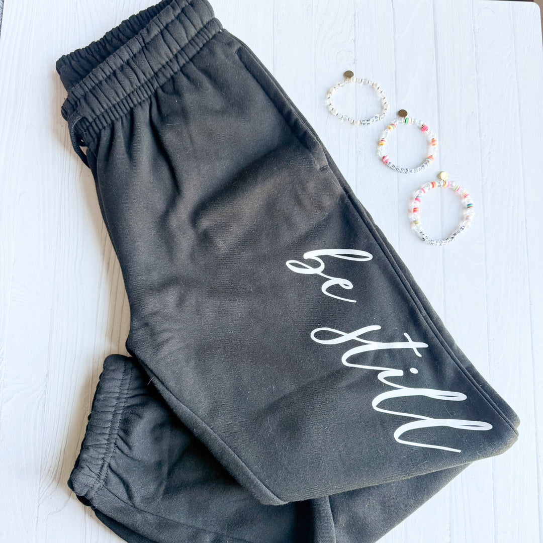 ellyandgrace Be Still Ladies Fit Fleece Sweatpants