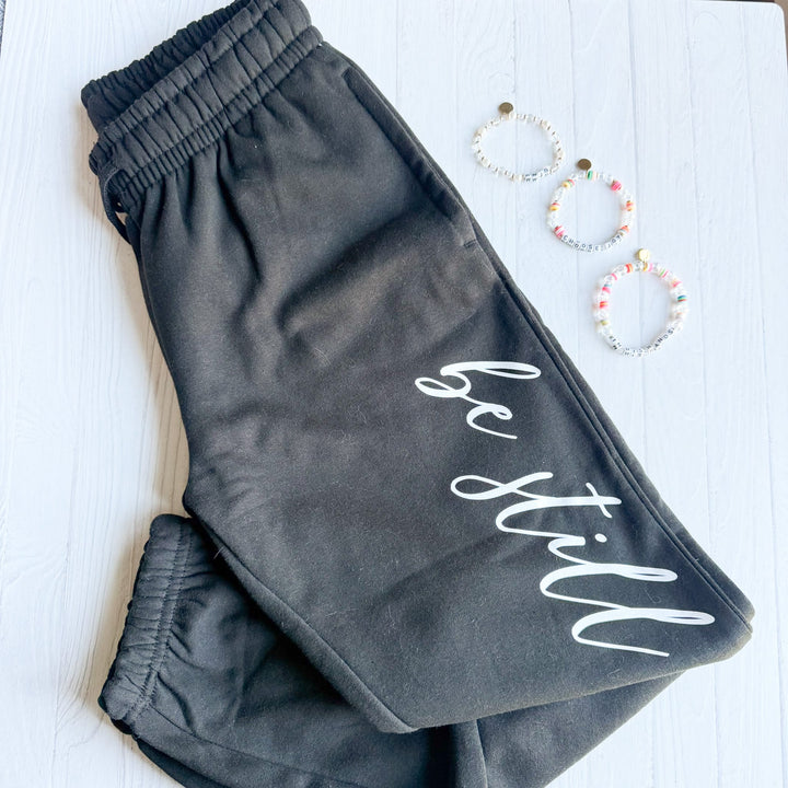 ellyandgrace Be Still Ladies Fit Fleece Sweatpants