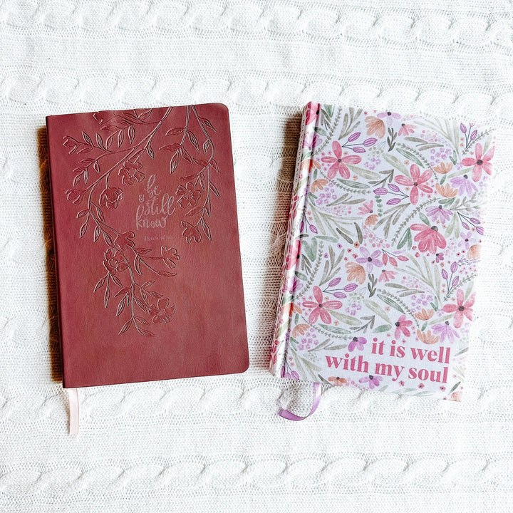 ellyandgrace Black Friday TWO Journal Inspirational Journal Bundle: It Is Well + Be Still