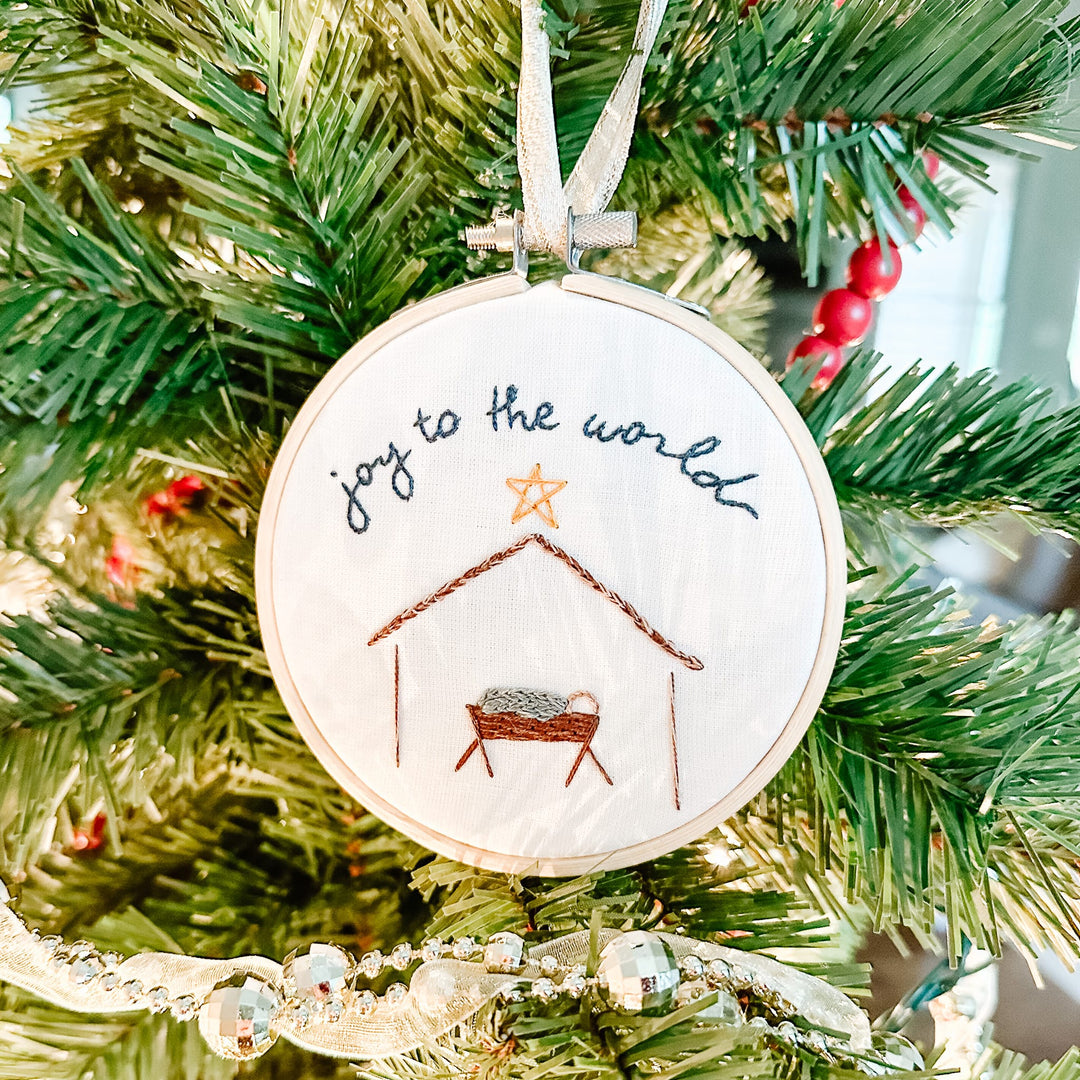 ellyandgrace Bundle 6-PC Christmas Ornament Embroidery Kit Bundle: Silent Night + Joy To The World Ornament Sets