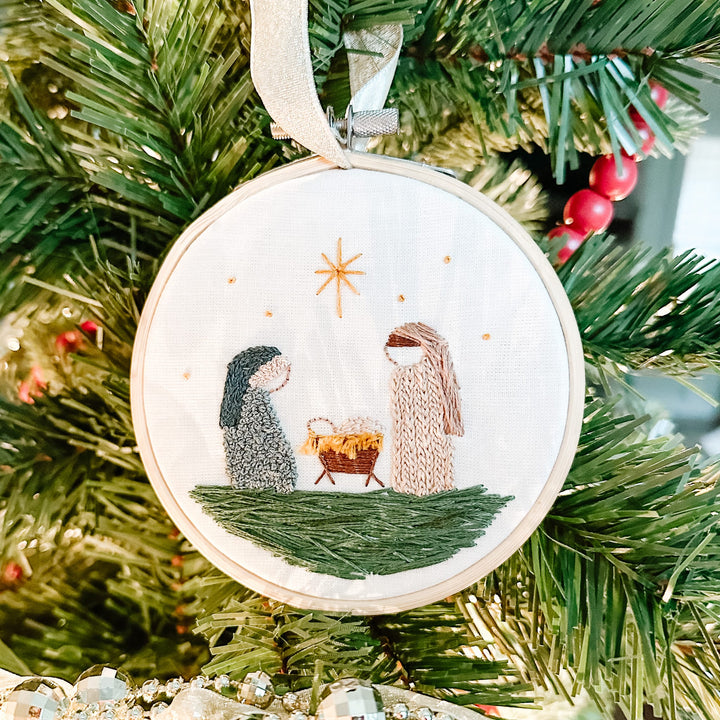 ellyandgrace Bundle 6-PC Christmas Ornament Embroidery Kit Bundle: Silent Night + Joy To The World Ornament Sets