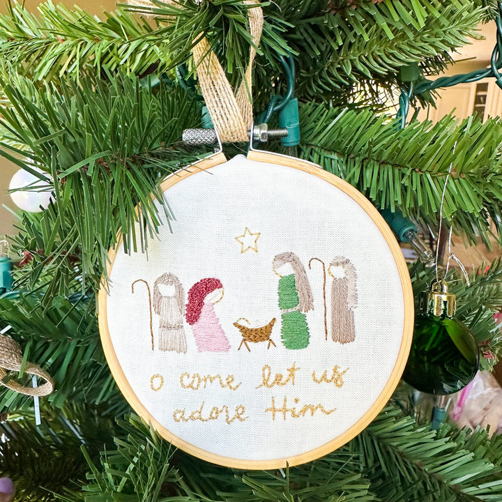 ellyandgrace Bundle 6-PC Christmas Ornament Embroidery Kit Bundle: Silent Night + Joy To The World Ornament Sets