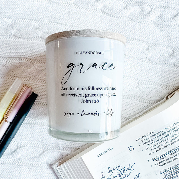 ellyandgrace CANDLE GRACE Hand-Poured Glass Soy Candle
