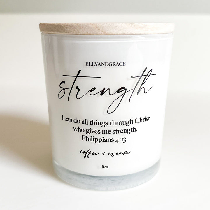 ellyandgrace CANDLE STRENGTH Glass Soy Candle