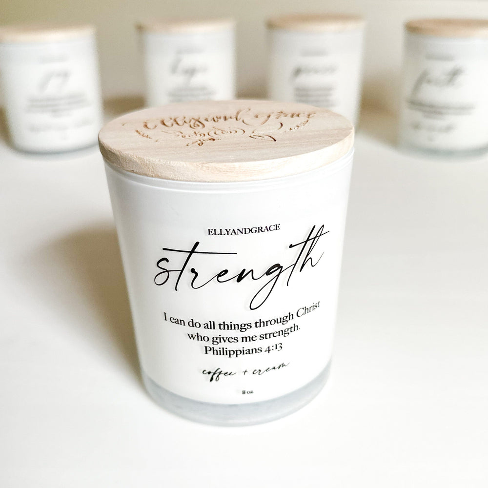 ellyandgrace CANDLE STRENGTH Glass Soy Candle