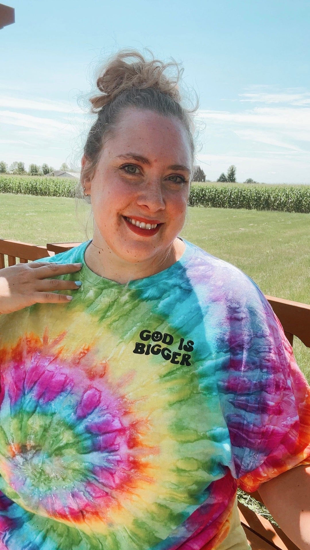 ellyandgrace CD100 God Is Bigger Than Your Fear Tie Dye Unisex Shirt