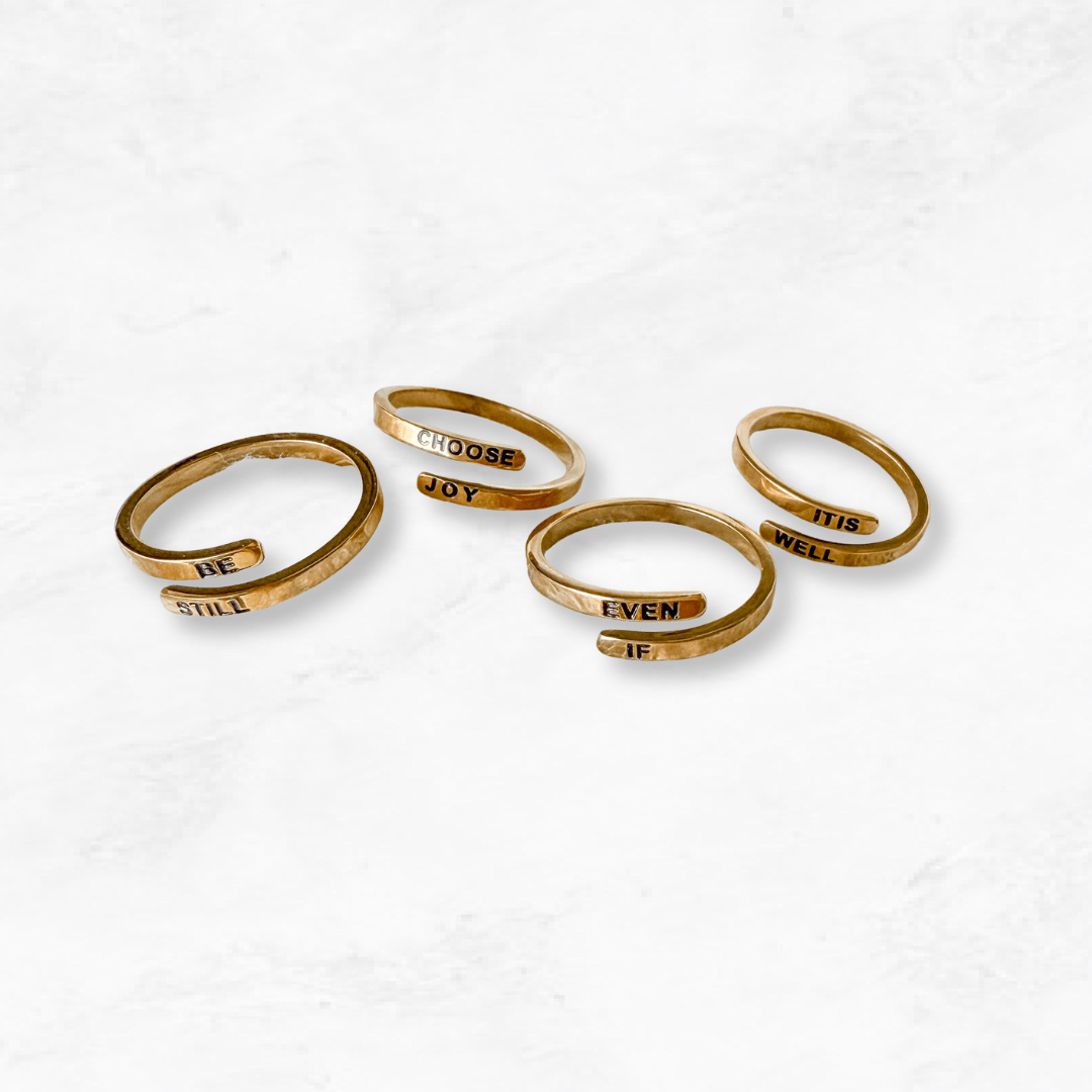 ellyandgrace Christian Ring Bundle – Set of 4 Inspirational Wrap Rings
