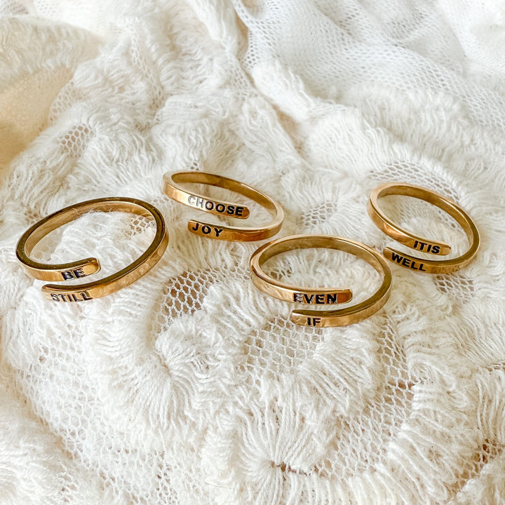 ellyandgrace Christian Ring Bundle – Set of 4 Inspirational Wrap Rings