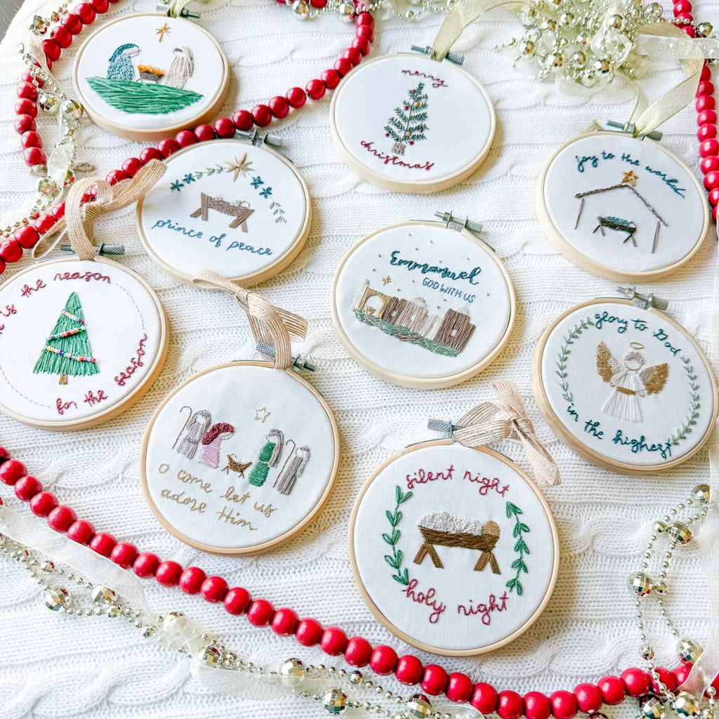 ellyandgrace Christmas Ornament Embroidery Kit Bundle