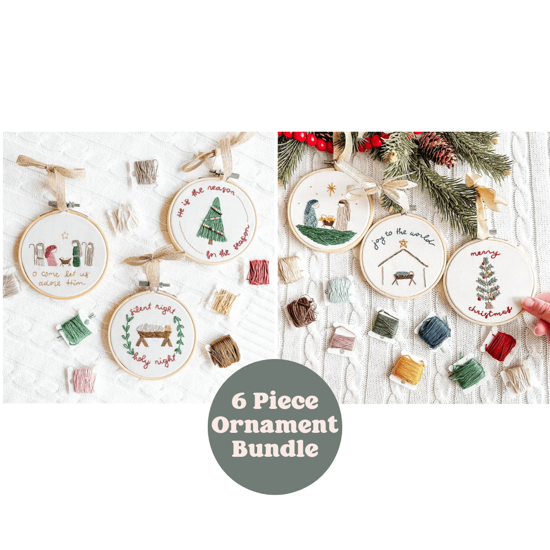 ellyandgrace Christmas Ornament Embroidery Kit Bundle