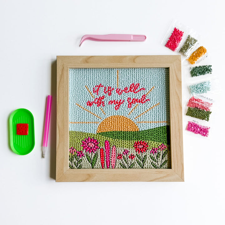 ellyandgrace Diamond Art Kit It is Well Diamond Art Kit