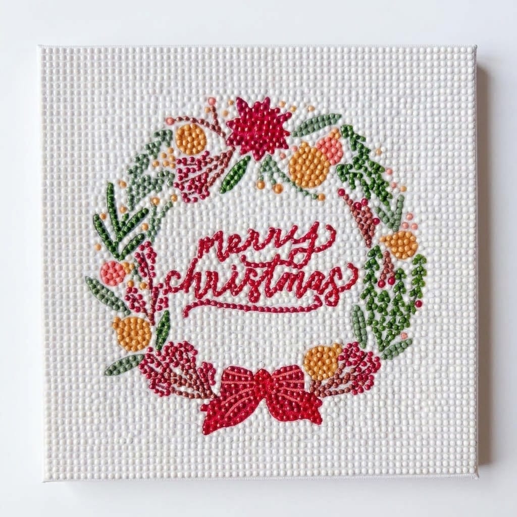 ellyandgrace Diamond Art Kit Merry Christmas Diamond Art Kit