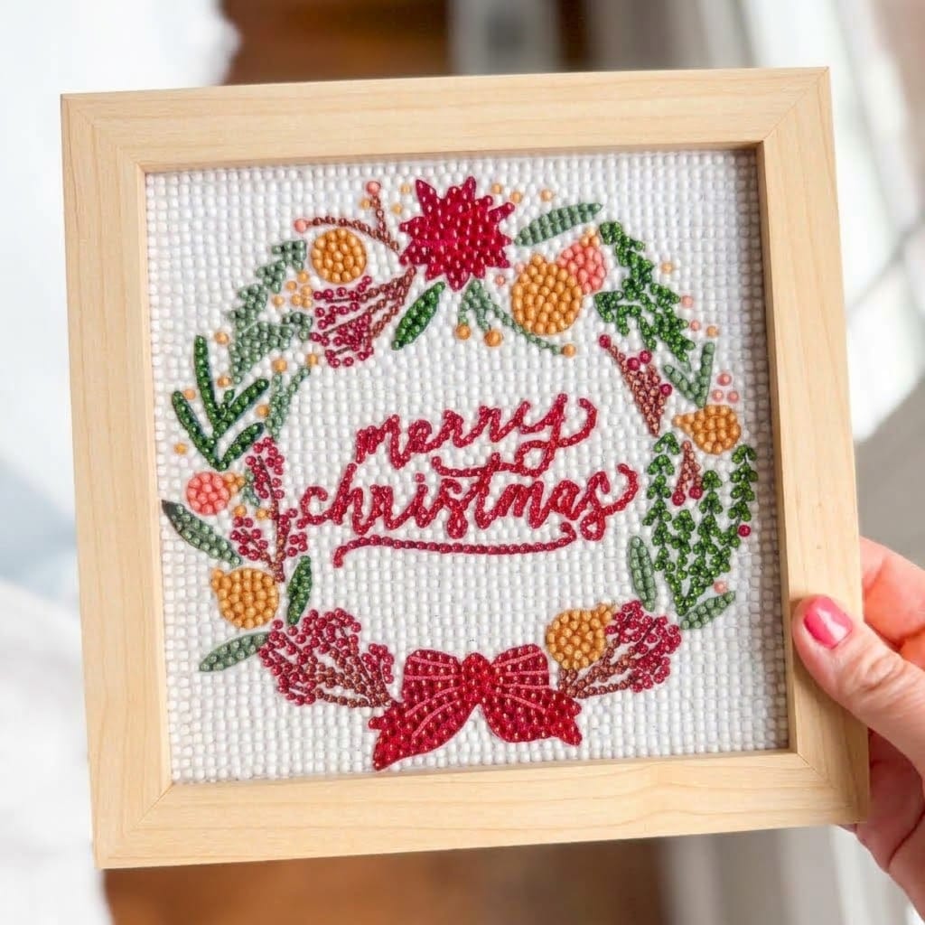 ellyandgrace Diamond Art Kit Merry Christmas Diamond Art Kit