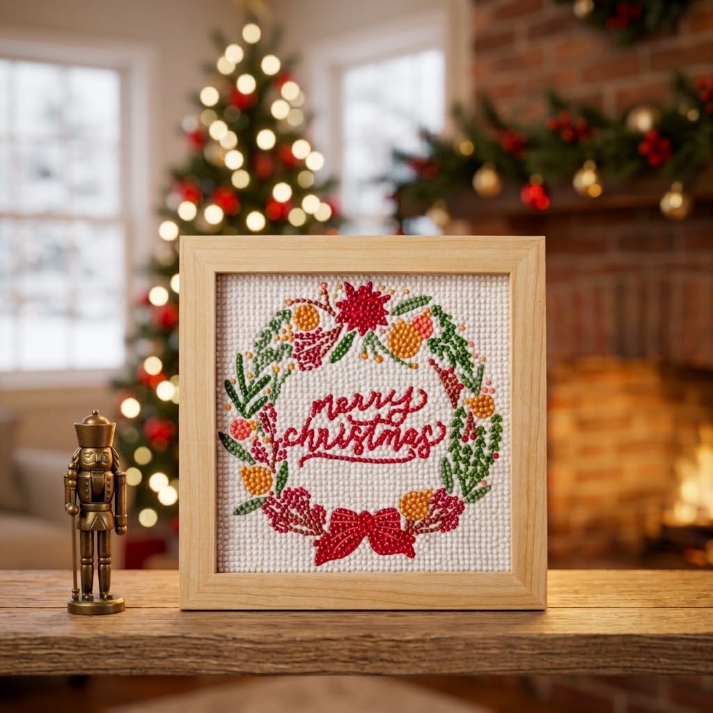 ellyandgrace Diamond Art Kit Merry Christmas Diamond Art Kit