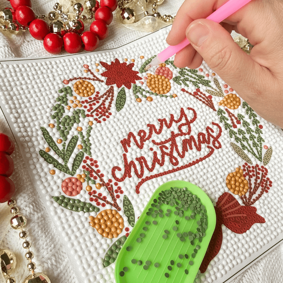ellyandgrace Diamond Art Kit Merry Christmas Diamond Art Kit
