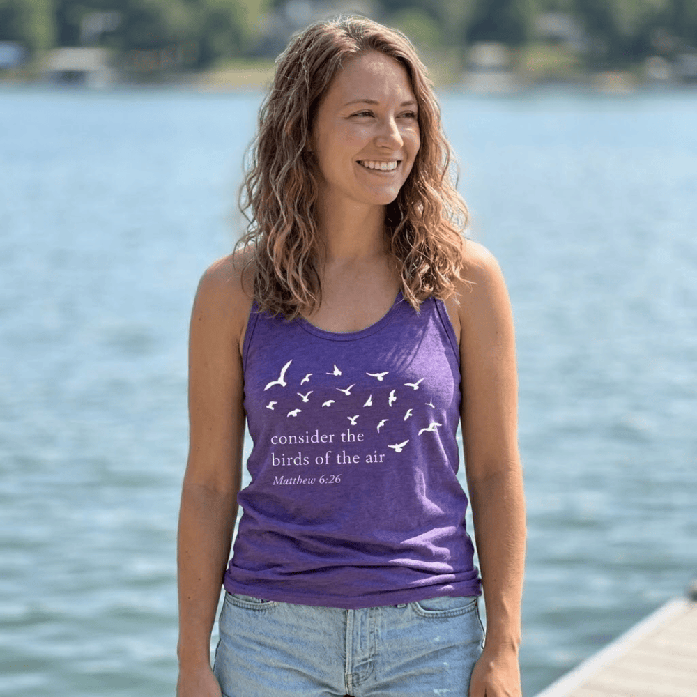 ellyandgrace DM138L Consider The Birds Racerback Tank
