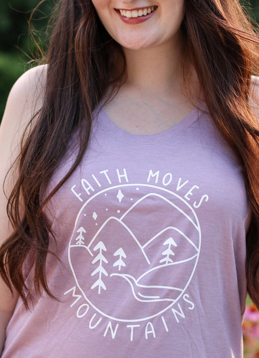 ellyandgrace DM138L Faith Moves Mountains Racerback Tank