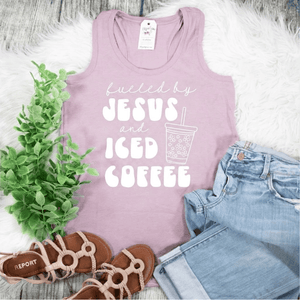 Fueled By Jesus And Coffee Racerback Tank