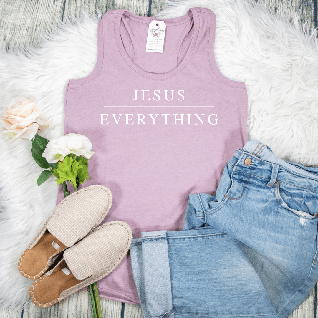 ellyandgrace DM138L Jesus Over Everything Racerback Tank