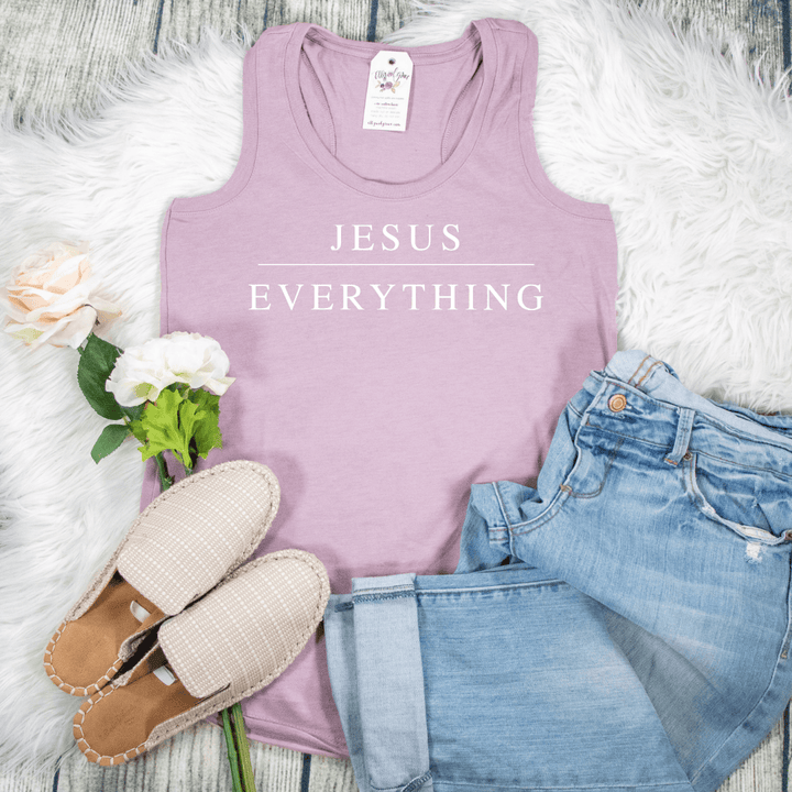 ellyandgrace DM138L Jesus Over Everything Racerback Tank