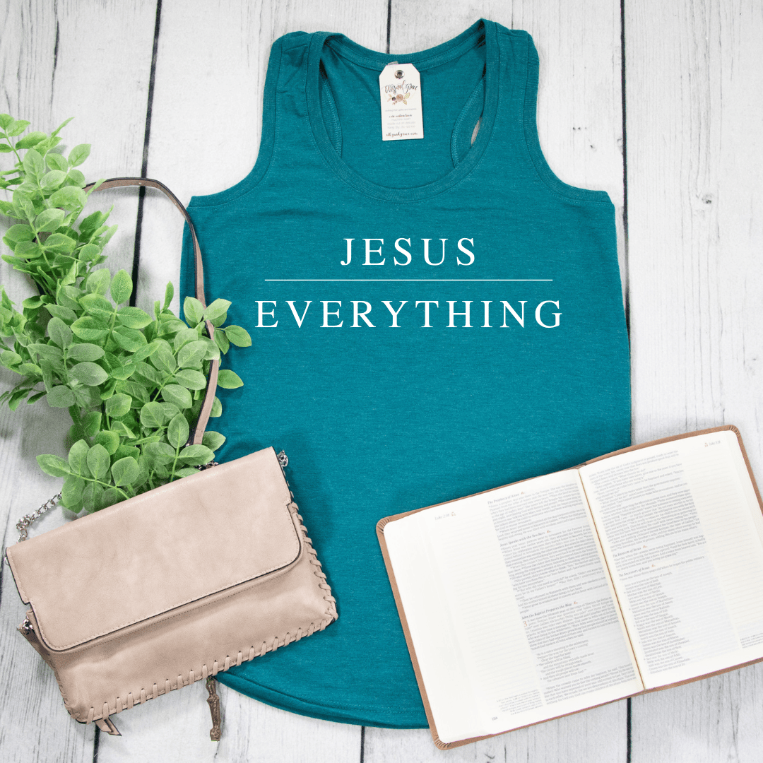 ellyandgrace DM138L Jesus Over Everything Racerback Tank