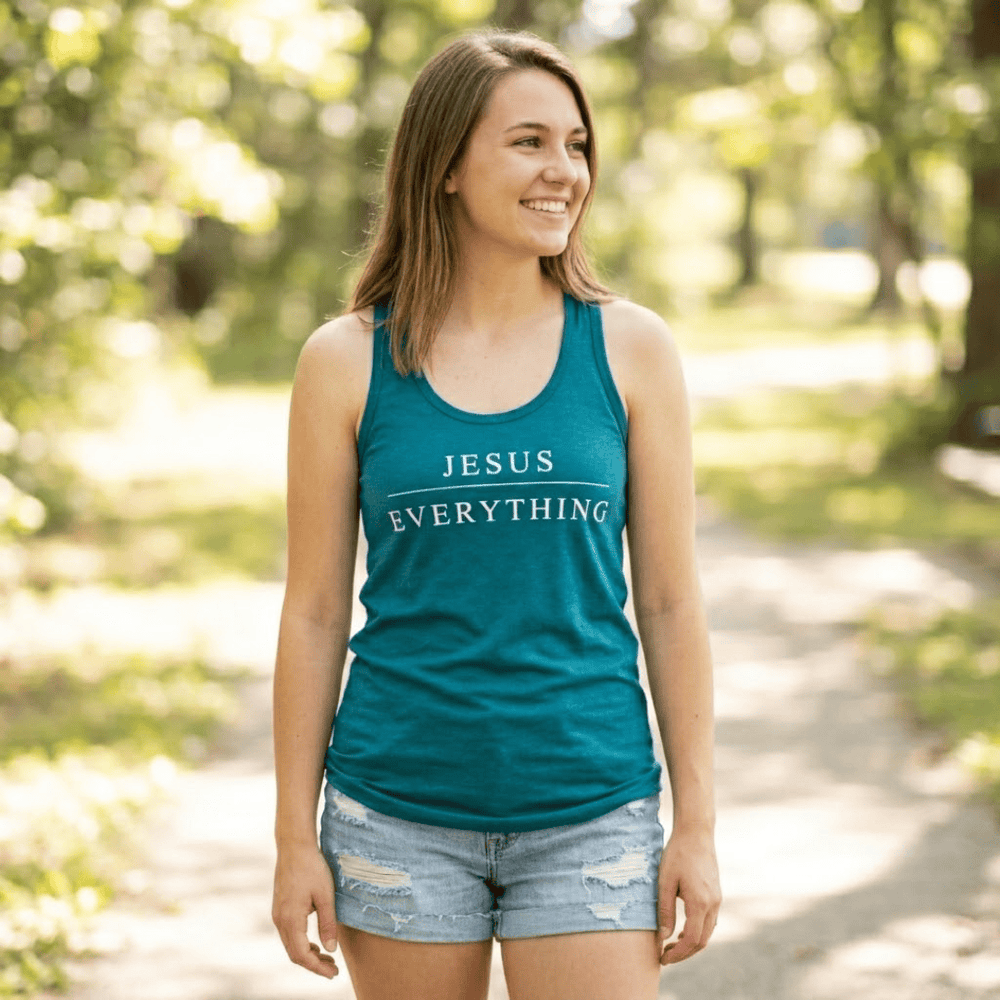 ellyandgrace DM138L Jesus Over Everything Racerback Tank