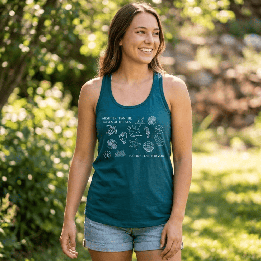 ellyandgrace DM138L Mightier Than The Waves Of The Sea Racerback Tank