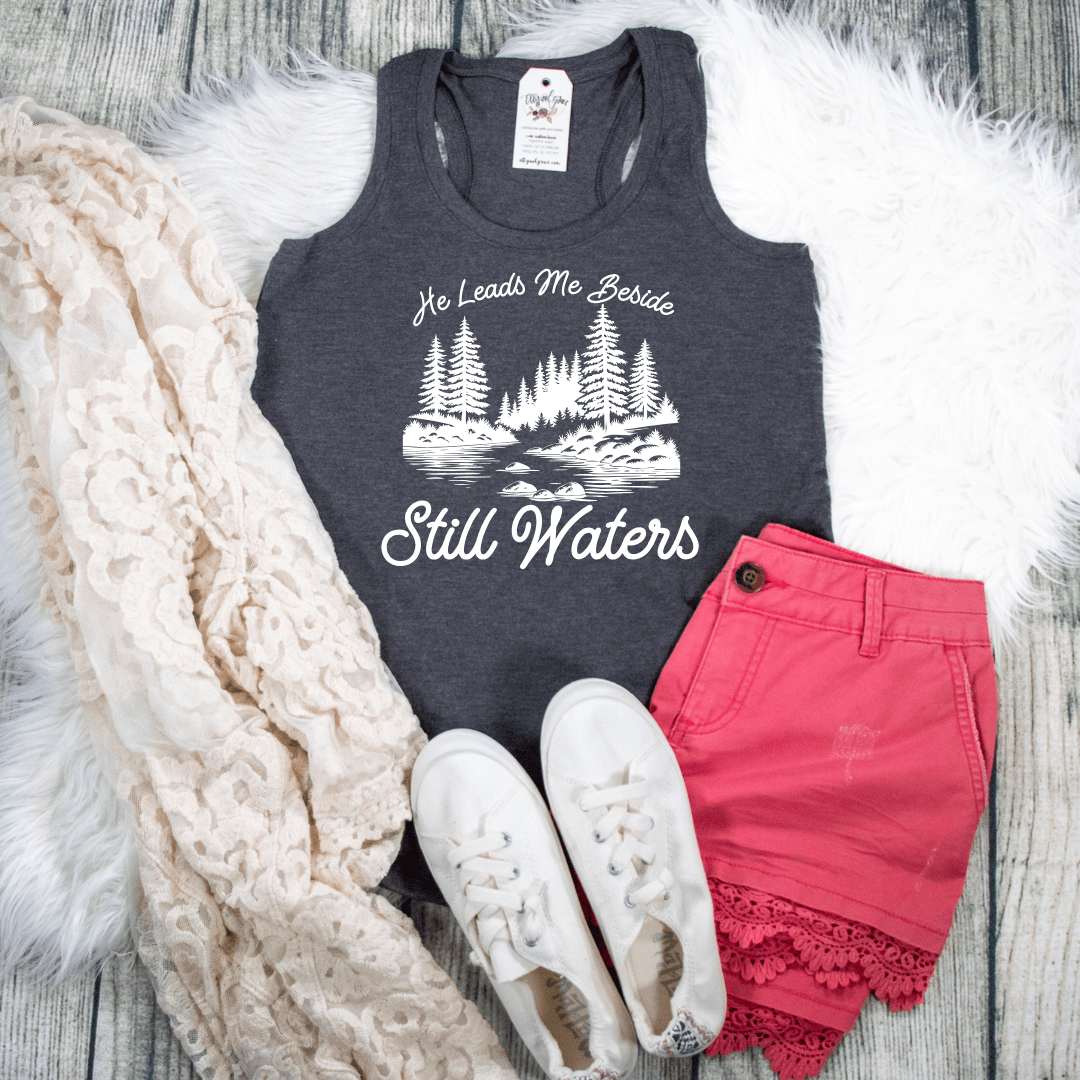 ellyandgrace DM138L Still Waters Racerback Tank