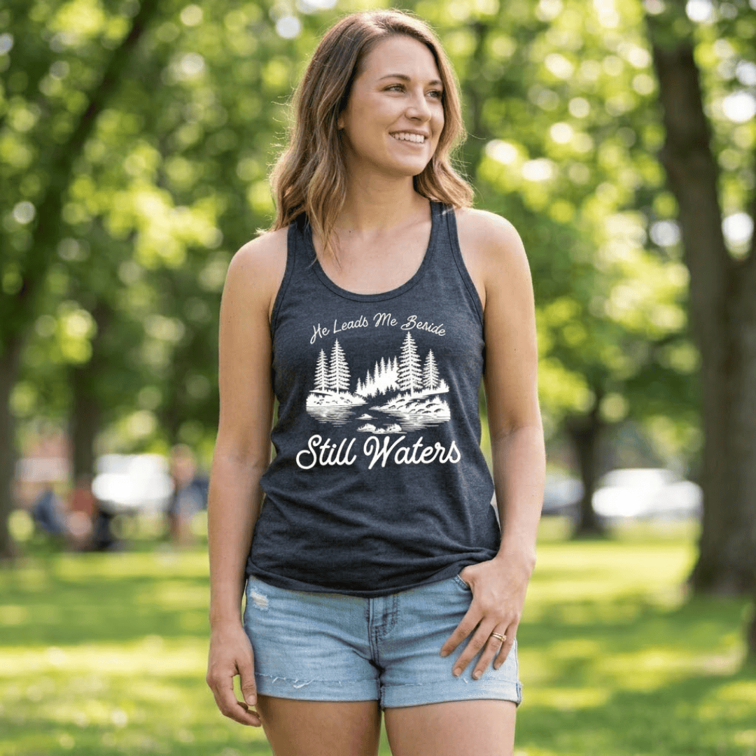 ellyandgrace DM138L Still Waters Racerback Tank