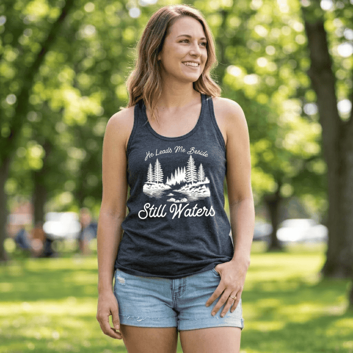 ellyandgrace DM138L Still Waters Racerback Tank