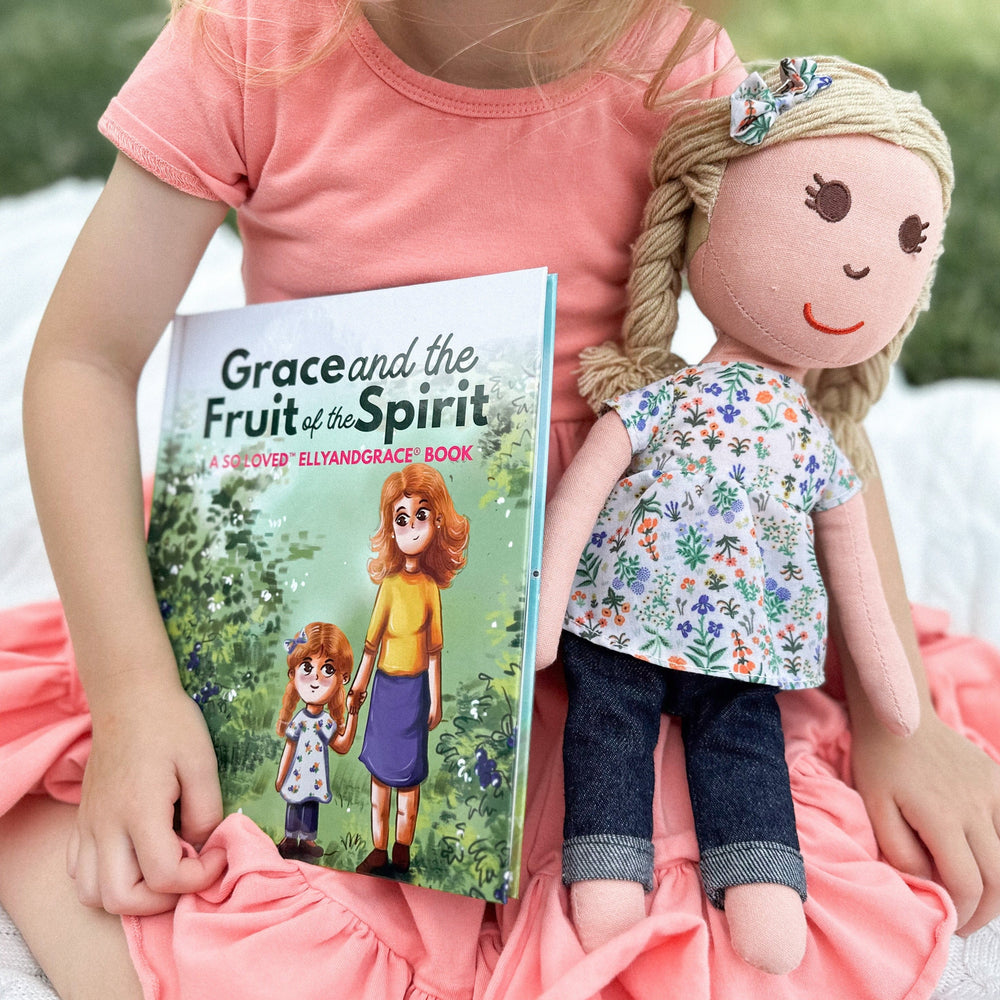 ellyandgrace Doll "Grace & the Fruit of the Spirit" Book + Linen Doll Set