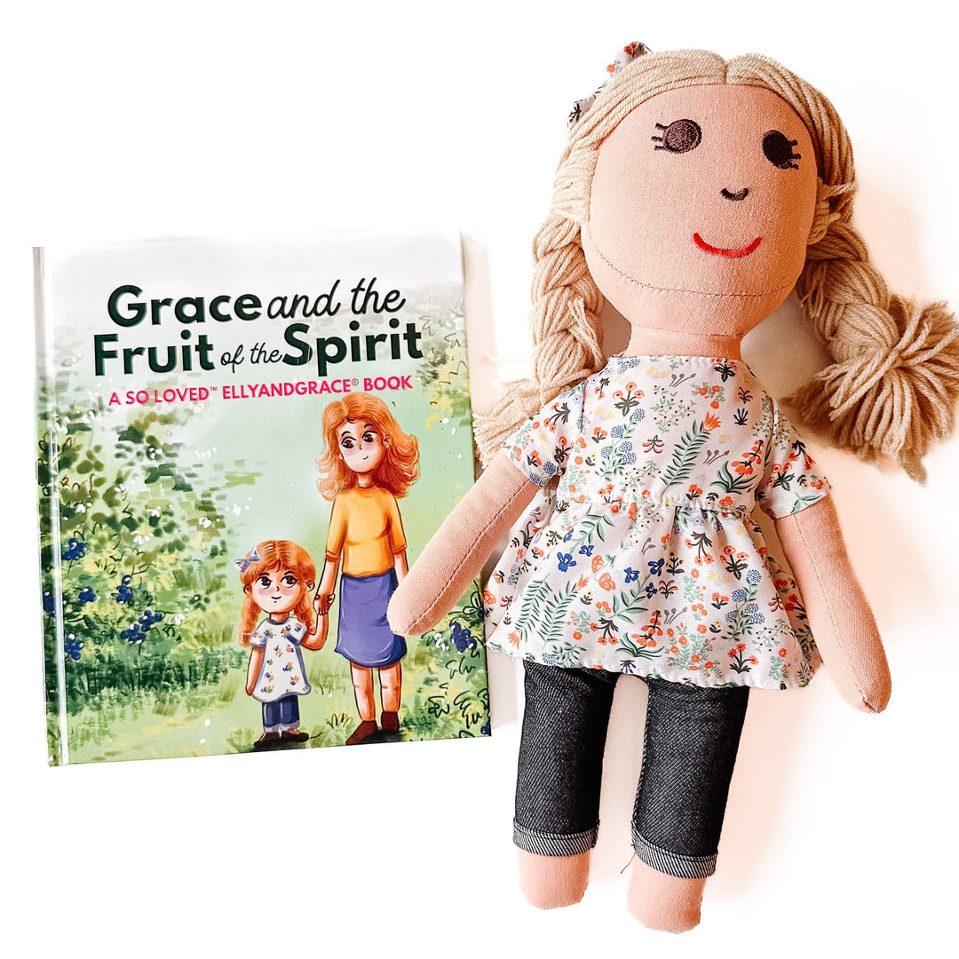 ellyandgrace Doll "Grace & the Fruit of the Spirit" Book + Linen Doll Set