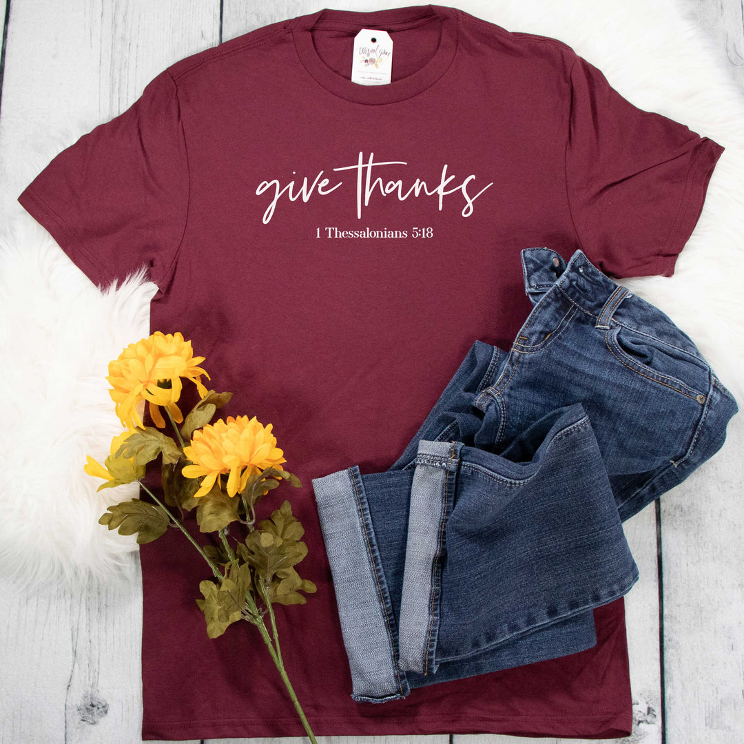 ellyandgrace DSS Give Thanks Jewel Tone Unisex Shirt