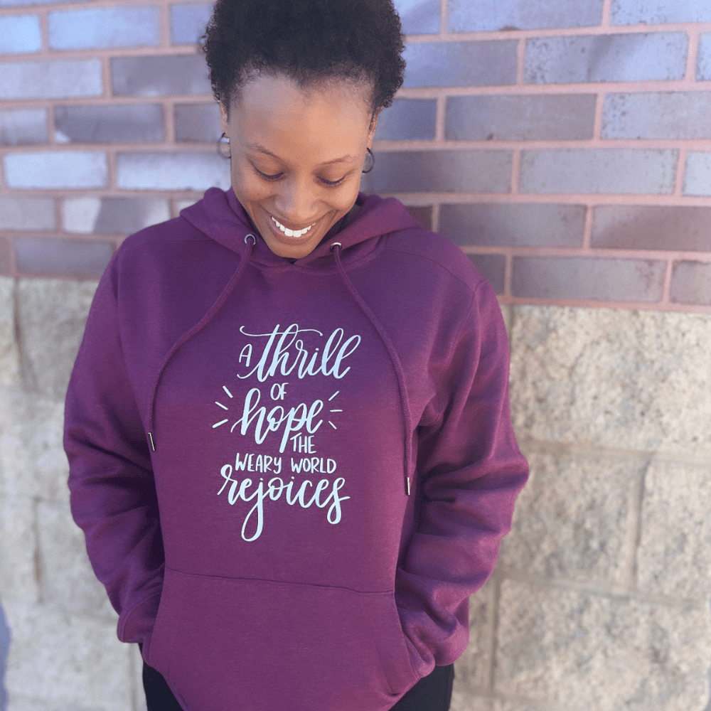 ellyandgrace DT1101 A Thrill of Hope the Weary World Rejoices Classic Hoodie
