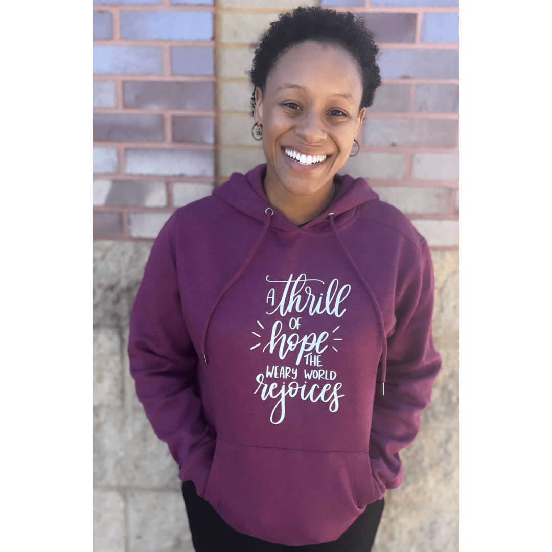 ellyandgrace DT1101 A Thrill of Hope the Weary World Rejoices Classic Hoodie