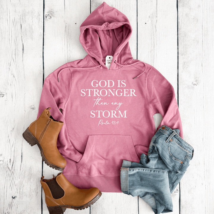 ellyandgrace DT1101 God Is Stronger Than Any Storm Classic Hoodie