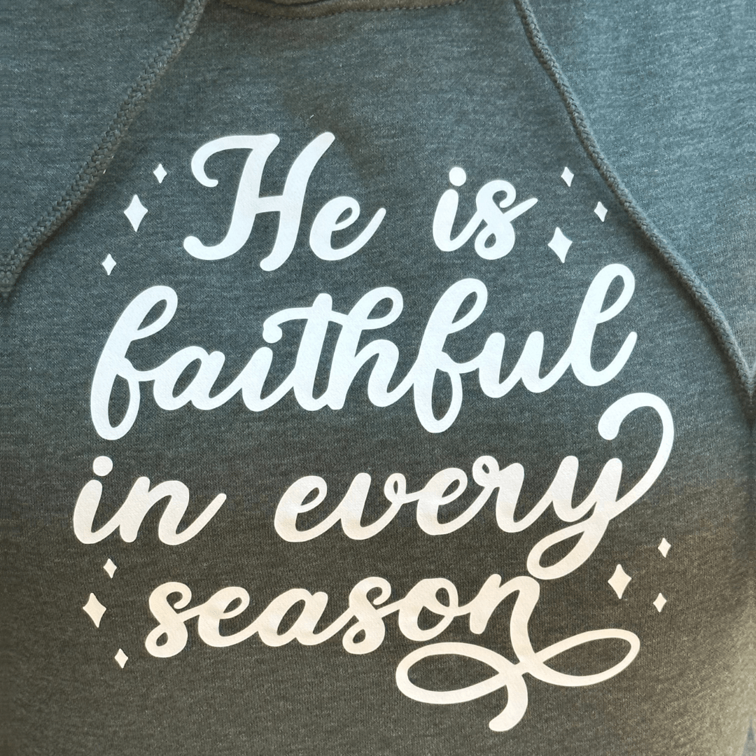 ellyandgrace DT1101 He is Faithful in Every Season Classic Hoodie